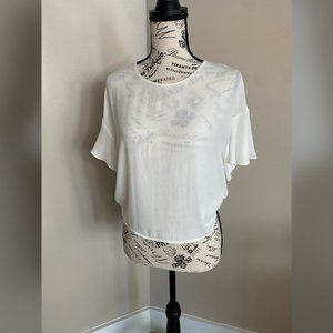 Ivory Sheer Mid Drift Bouse